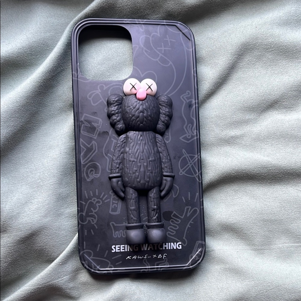 Designer Black Phone Case with 3D Character
